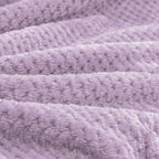 BEDELITE Travel Blanket with Bag, Ultra-Soft Jacquard Fleece Blanket with Luggage Sleeve & Backpack Clip, Airplane Blanket Travel Essentials, Lavender