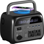 Portable Power Station 345Wh LiFePO4 Battery - Solar Generator with 500W AC Output for Home Use Camping Travel RVs Emergencies