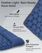 KingCamp Sleeping Pad for Camping, Ultralight Connectable Inflatable Sleeping Pad Camping Mattress with 6.3" Built-in Pillow & Foot Pump for Backpacking Hiking Tent Cot