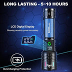 Esgreen Rechargeable Flashlights High Lumens 2000 Single 2 Modes, Super Bright LED Flashlight USB C Long Distance 3280ft, Powerful Long Lasting 10H Heavy Duty Strong Flash Light for Camping Hiking