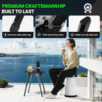 LED Light Up Camping Stool - 450lbs Weight Capacity & Adjustable Height (10 Levels), Compact Folding Chair Stool for Fishing, Hiking, Stadium, Outdoor Events