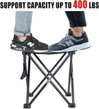 Camping Stool Portable, 13.7 Inch Folding Stool for Outdoor Gardening, Fishing, BBQ, Hiking with Carry Bag(400 LBS Capacity)