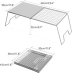 Folding Campfire Grill, 23.6" Heavy Duty Stainless Steel Grill, Grates Over Fire Pit, Portable Outdoor BBQ Camping Grill