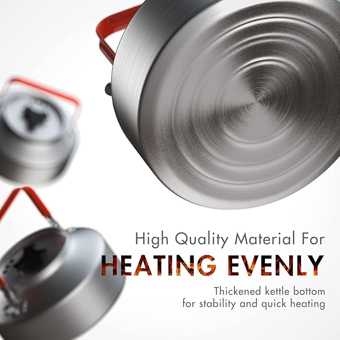 Lixada 1.1L Camping Kettle Set with Cups, Lightweight Aluminum Camp Tea Coffee Pot with Stainless Steel Mugs & Carrying Bag, Portable Outdoor Camping Cookware for Hiking Backpacking Picnic