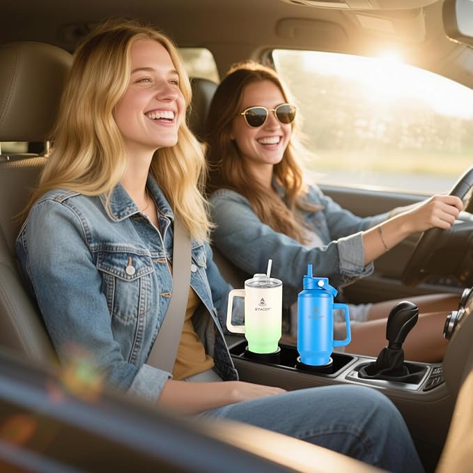 40 oz Tumbler with Handle and Straw or Convert to 40 oz Insulated Water Bottle Fits in Cup Holder. Stainless Steel Metal Water Flask with 2 Lids for Travel,Camping,Gym Sports Coffee Mug Thermal Cup