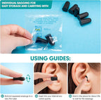 100 Pairs Black Foam Ear Plugs - 33dB NRR Noise Cancelling, Durable & Comfortable, Individually Wrapped for Work, Construction, Shooting, Travel, Loud Events