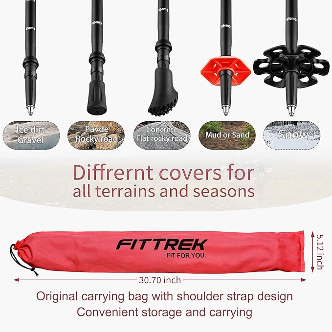 Hiking Poles for Kids - Ultralight Nordic Walking Sticks - Telescopic Child Trekking Poles Collapsible 2 Pack