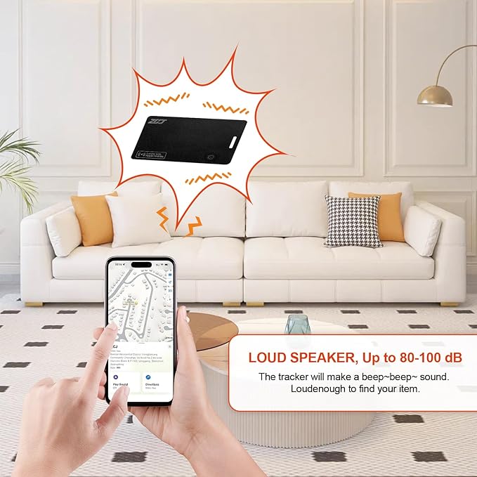 Wallet Tracker Card, Compatible with Find My App(iOS Only), for Luggage Tag, Purse, Passport,Key,IP67 Waterproof,Slim Smart Bluetooth Tracking Tag with Key Chain Hole (Recharge Version -1 Pack)