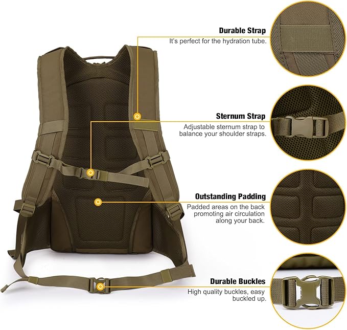 Mardingtop 35L Tactical Backpacks Molle Hiking daypacks for Camping Hiking Military Traveling Motorcycle