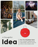 18-inch Heavy Duty Collapsible Stool - 800 lbs Capacity, 2.6 lbs Lightweight Portable Folding Stool for Camping, Travel, Music Festivals and Other Outdoor Events