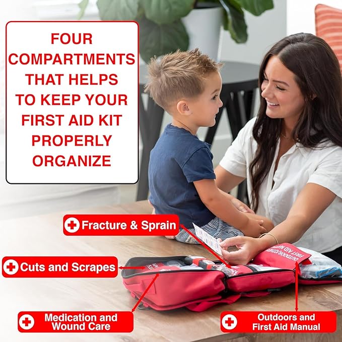 346 Piece First Aid Kit Survival - Professional Waterproof Trauma Medical Kit for Emergency, Ideal for Home, Office, Car, Travel, Outdoor, Camping, Hiking - Portable Emergency Supplies Bag