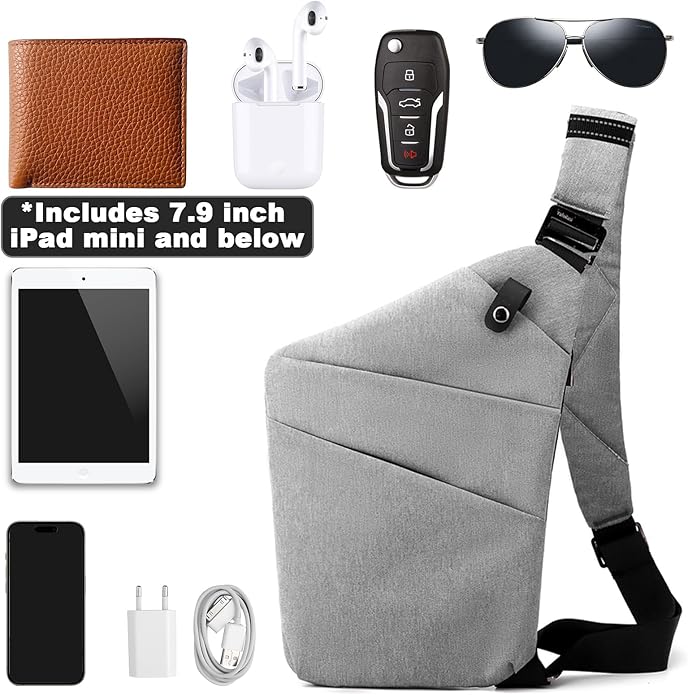 Anti Theft Travel Bag, One Shoulder Large Capacity Cross-body Bag Chest Fashion Lightweight Sling Bags for Travel Sports