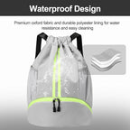 Hoedia Sports Drawstring Backpack - String Swim Gym Bag with Shoes Compartment and Wet Proof Pocket for Women&Men