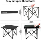ROCK CLOUD Portable Camping Table Ultralight Aluminum Camp Table Folding Compact Beach Table for Camping Hiking Backpacking Outdoor Picnic(Reinforced Frame-Small)