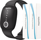 EmeTerm Fashion Anti-Nausea Wristband Relieve Morning Motion Travel Sickness Rechargeable Drug Free Bands Without Side Effects - Extra 2pack Conductive Gel (Jet Black - Extra 2pack Conductive Gel)