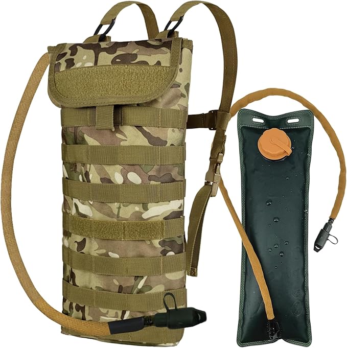 5L Hydration Pack, Water Backpack with 3L Water Bladder, MOLLE System for Outdoor Hiking, Biking, Running