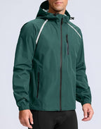 Men's Cycling Rain Jackets Waterproof Running Bike Windbreaker Lightweight Packable Hooded Jacket