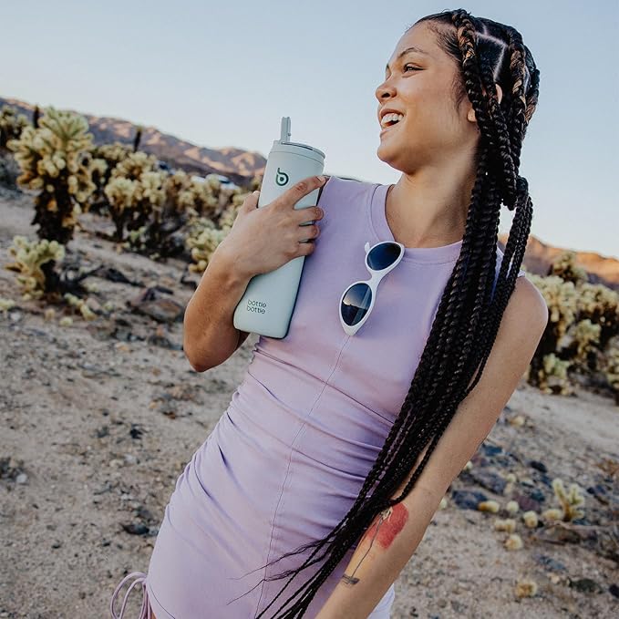 BOTTLE BOTTLE Insulated Water Bottle 24oz with Straw Lid and Handle for Sports Travel Gym Stainless Steel Water Bottles Double-Wall Vacuum Metal Leak Proof BPA-Free