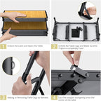 3ft Camping Table Foldable with Storage Net and Bag, 3 Adjustable Heights High 27.5" Aluminum Camping Table, Portable, for Outdoor Indoor Backyard BBQ Cooking Party Picnic Beach, Yellow