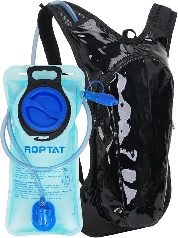 Roptat Hydration Backpack Pack with 2L Hydration Bladder - Lightweight Water Backpack Water Pouch for Women Men Running Riding Biking Music Festival