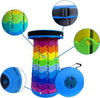 Jakuva Upgraded Travel Camping Stool, Retractable Folding Stool,Collapsible Telescoping Portable Stool with Max Load 360lbs for Adults for Indoor Outdoor Hiking Gardening, Blue