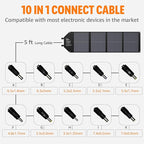 100W Portable Solar Panel for Power Station Generator, iPhone, Galaxy, Tablets, Foldable Solar Charger with USB QC 3.0/USB C/18V DC, IPX4 Waterproof Solar Panels for Camping Outdoor Van RV Trip