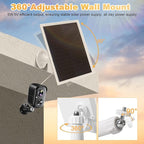Solar Panel Charger for Arlo Essential 2K Outdoor(2nd Gen)/Essential XL Camera(2nd Gen)/Essential Spotlight, 5V 6W Continuously Charging, 9.8ft Cable, Weatherproof (1Pack)