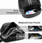 Hoedia Sports Drawstring Backpack - String Swim Gym Bag with Shoes Compartment and Wet Proof Pocket for Women and Men