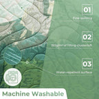 KingCamp Ultralight Camping Blanket, Packable Down Alternative Puffy Printed Wearable Blanket with Snap Buttons & Corner Loops Weatherproof Quilt for Outdoor Travel Stadium (79"L x 57"W, GREEN)