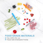 Lerine 10 Pack Reusable Snack Bags Dishwasher Safe, BPA Free Food Storage Bags, Extra Thick Leak-proof Reusable Freezer Bags for Candy, Snack, Cereal, Travel Items, Home Organization (Gray, 10 Snack)