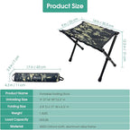 MOON LENCE Collapsible Camp Stool, Compact & Small Storage Size, Folding & Portable Outdoor Stool for Camping, Fishing, Travel, Gardening, Weight 1.3 Lbs with Carry Bag (Camouflage, L 14'')