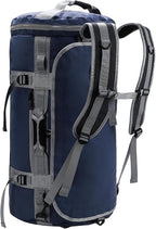 MIER Large Duffel Backpack Sports Gym Bag with Shoe Compartment, Heavy Duty and Water Resistant, Navy Blue, 60L