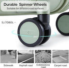 Hanke 24 Inch Luggage Suitcases With Spinner Wheels Lightweight PC Hard Shell Rolling Suitcase With Travel Lock,Checked-Medium 24-Inch(Bamboo Green)