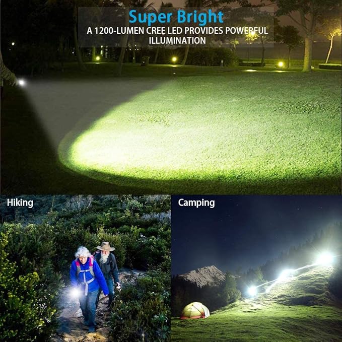 Tactical Flashlight Rechargeable, High Lumens Led Flashlights Handheld-Magnetic Base, Super Bright, Zoomable, Water-Resistance, 4 Modes, Powerful Flash Light for Camping, Hiking and Emergence