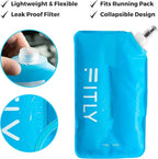 Soft Flask - Shrink As You Drink Soft Water Bottle for Hydration Pack - Folding Water Bottle Ideal for Running, Hiking, Cycling, Climbing & Rigorous Activity