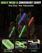 Zacro LED Reflective Sash Light Up Vest for Night Walking with 5 Colors & 4 Light Modes, Rechargeable High Visibility Neon Safety Gear for Men Women Dog Walking