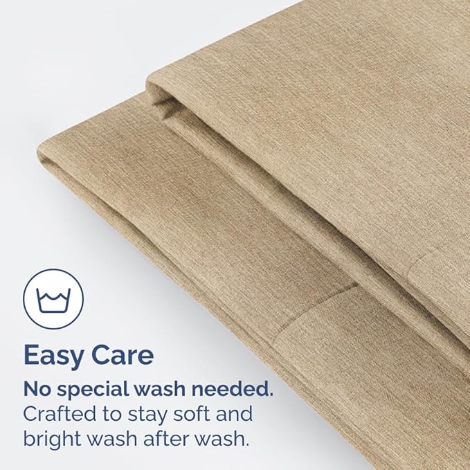 King Pillow Cases Set of 2 - Ultra Soft Hotel Quality Pillowcase Covers - Comfy Cozy Bedding for Women, Men, Kids & Teens - Machine Washable Pillow Protectors - 2 Pieces Set - King Size Heathered Tan