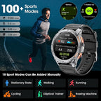 Military Smart Watch for Men with GPS, 1.43" AMOLED Bluetooth Call Smartwatch with LED Flashlight, Rugged Smart Watches for Android iOS, IP68 Waterproof Fitness Tracker with Heart Rate (Black)