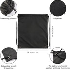 Kuhome 6Pcs Black Drawstring Backpacks Bulk String Bag Cinch Sack Pack Storage Knapsack Polyester Gift Bags Sports Drawstring Bags for Trip Party Gym Bags