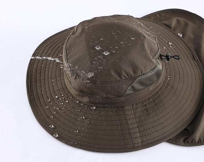 Home Prefer UPF 50+ Sun Hats for Men Women Wide Brim Fishing Hat with Neck Flap Summer Safari UV Protection Bucket Hat