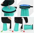 2 Pack Upgraded Collapsible Stool Folding Stool with Cushion,Retractable Folding Stool Max Load Capacity 400lbs, Portable Telescoping Stools for Camping Hiking Outdoor BBQ -Mint Green