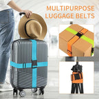BILIONE 4 Pack Luggage Straps 79" Long Belts Keep Suitcase Secure While Traveling, TSA Approved Add a Bag Premium Accessory for Travel Bag Closure (4PCS Orange)