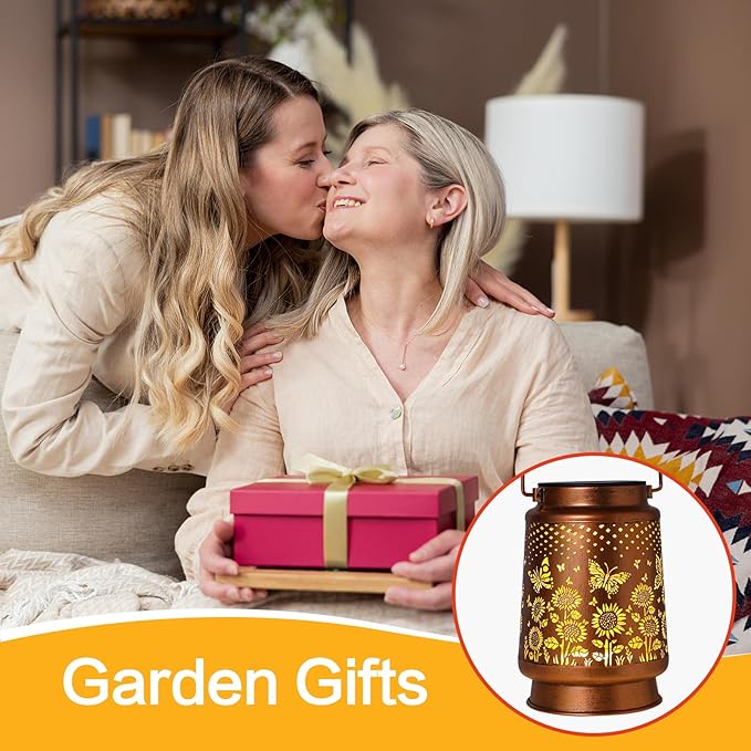 Solar Lanterns Outdoor Waterproof Garden Decor, Metal LED Garden Light,for Yard, Patio, Lawn, Tabletop, Pathway, Landscape,Walkway, Terrace, Balcony as Gifts for Mom Grandma Women(Butterfly)
