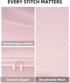 6 Set Compression Packing Cubes, Suitcase Storage Bags for Clothes and Travel Essentials (Dusty Pink)