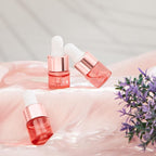100 Pcs Mini Glass Oil Dropper Bottle Bulk, Clear Essential Small Empty Bottles Sample Containers Perfume Liquid Vials with Cap for Traveling (1 ml,Pink Body)