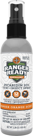 Ranger Ready Picaridin Insect Repellent, Ranger Orange Scent - DEET-Free Travel Size Bug Spray (3.4 Oz, Pack of 1)