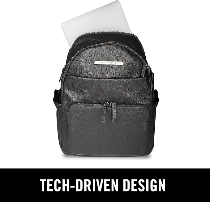 Kenneth Cole Reaction Marley Double Compartment Vegan Leather Womens 15" Laptop Fashion Backpack