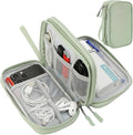 CAAORDKSO Electronic Organizer Bag, Travel Cable Organizer Pouch Electronic Accessories Carry Case, Double Layers Tech Pouch Travel Essentials for Men, Women, Backpack, Business (Mint Green, Large)