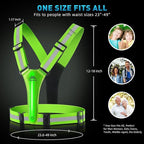 LED Reflective Vest Safety Gear, Light Up Vest for Night Walking Cycling, High Visibility Running Vest with Reflective Strips