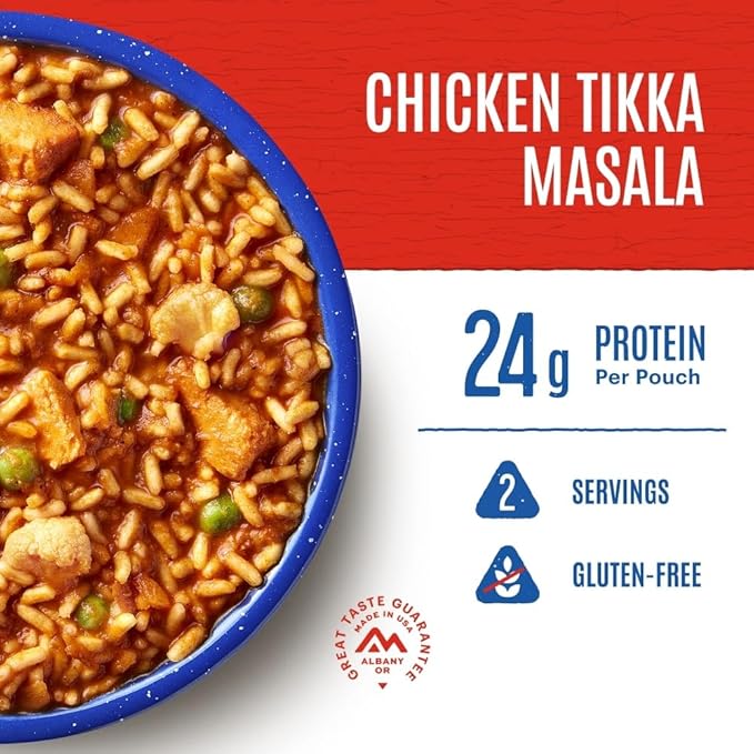 Mountain House GlutenFree Chicken Tikka Masala FreezeDried Food for Camping, 12 Servings, 30Year ShelfLife